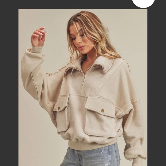 AEMI CO “ Tahoe “ AEMI & CO Shacket Cropped Jacket Top Pull Over Sweatshirt 11 - Picture 6 of 10